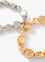Mixed Metal Beaded Bracelet Set