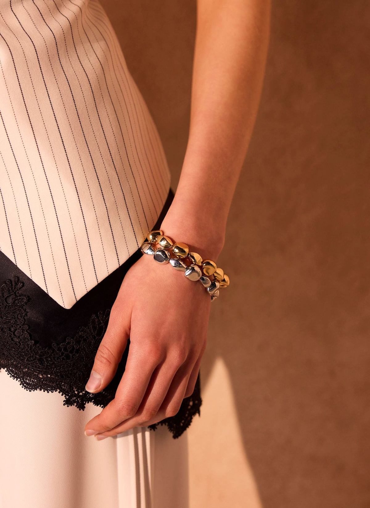 Mixed Metal Beaded Bracelet Set