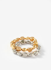 Mixed Metal Beaded Bracelet Set