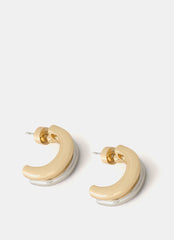 Mixed Metal Curve Earrings