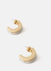 Mixed Metal Curve Earrings