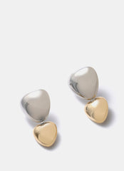 Mixed Metal Drop Earrings