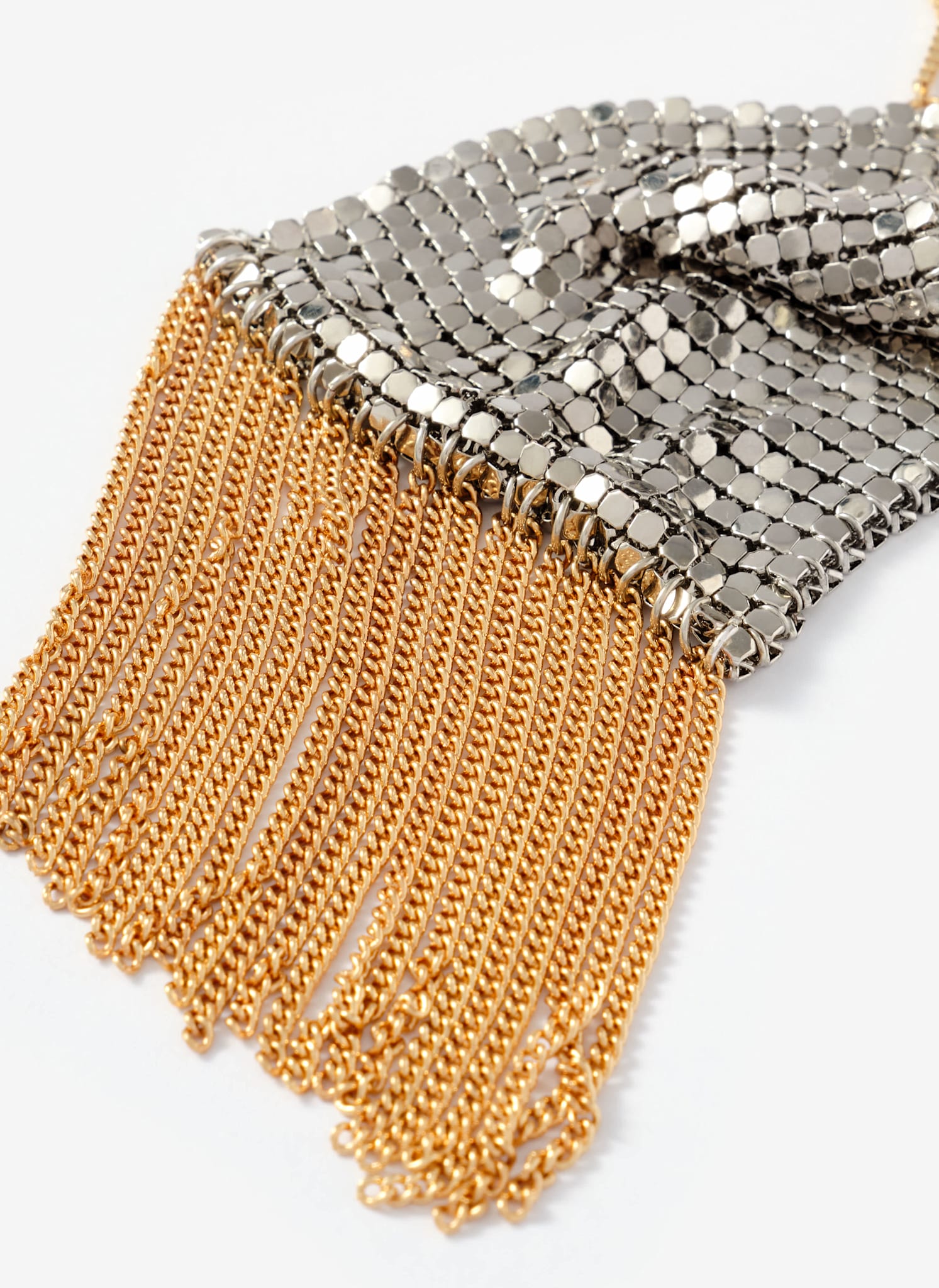 Mixed Metal Fringe Necklace