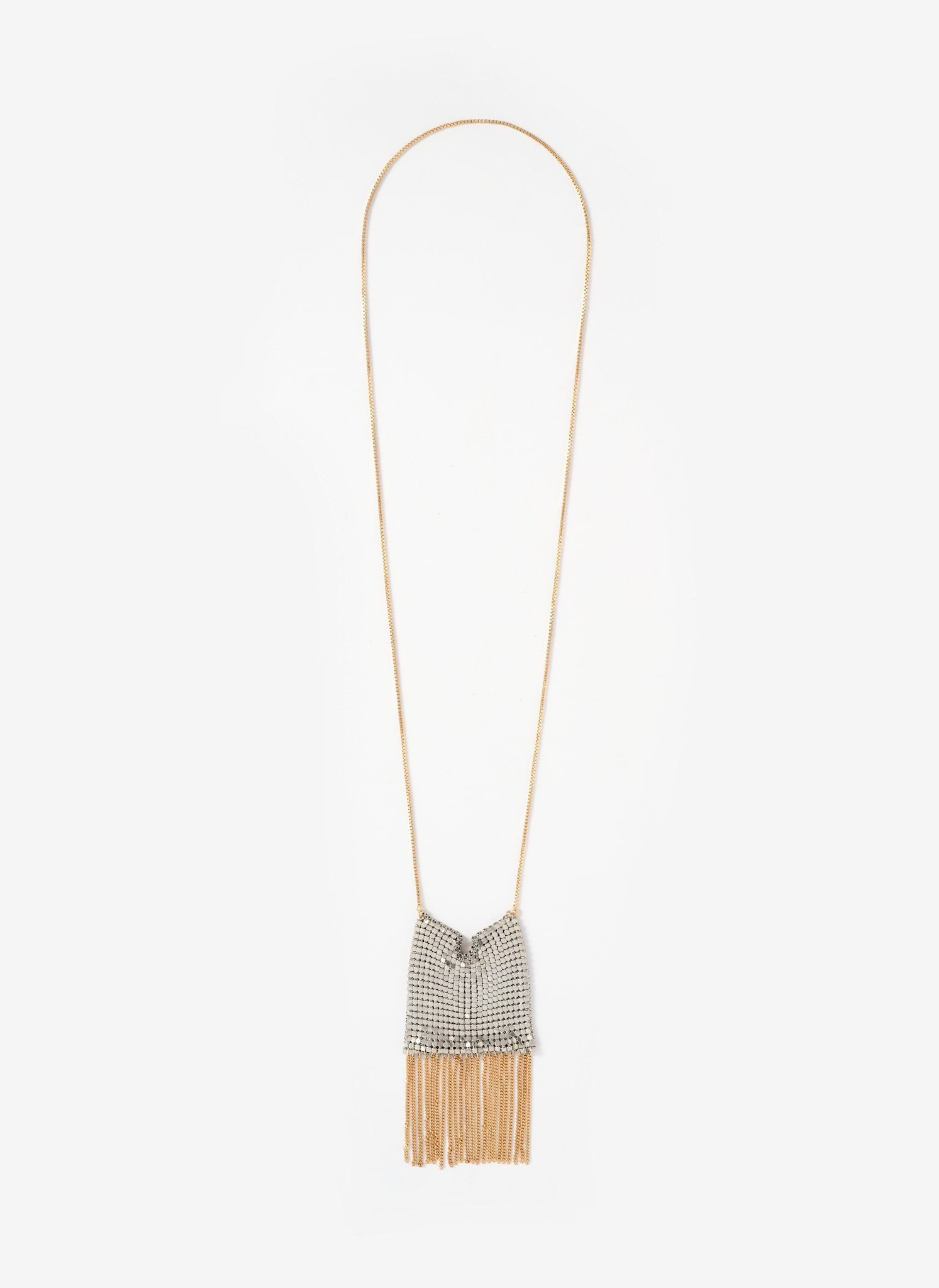 Mixed Metal Fringe Necklace