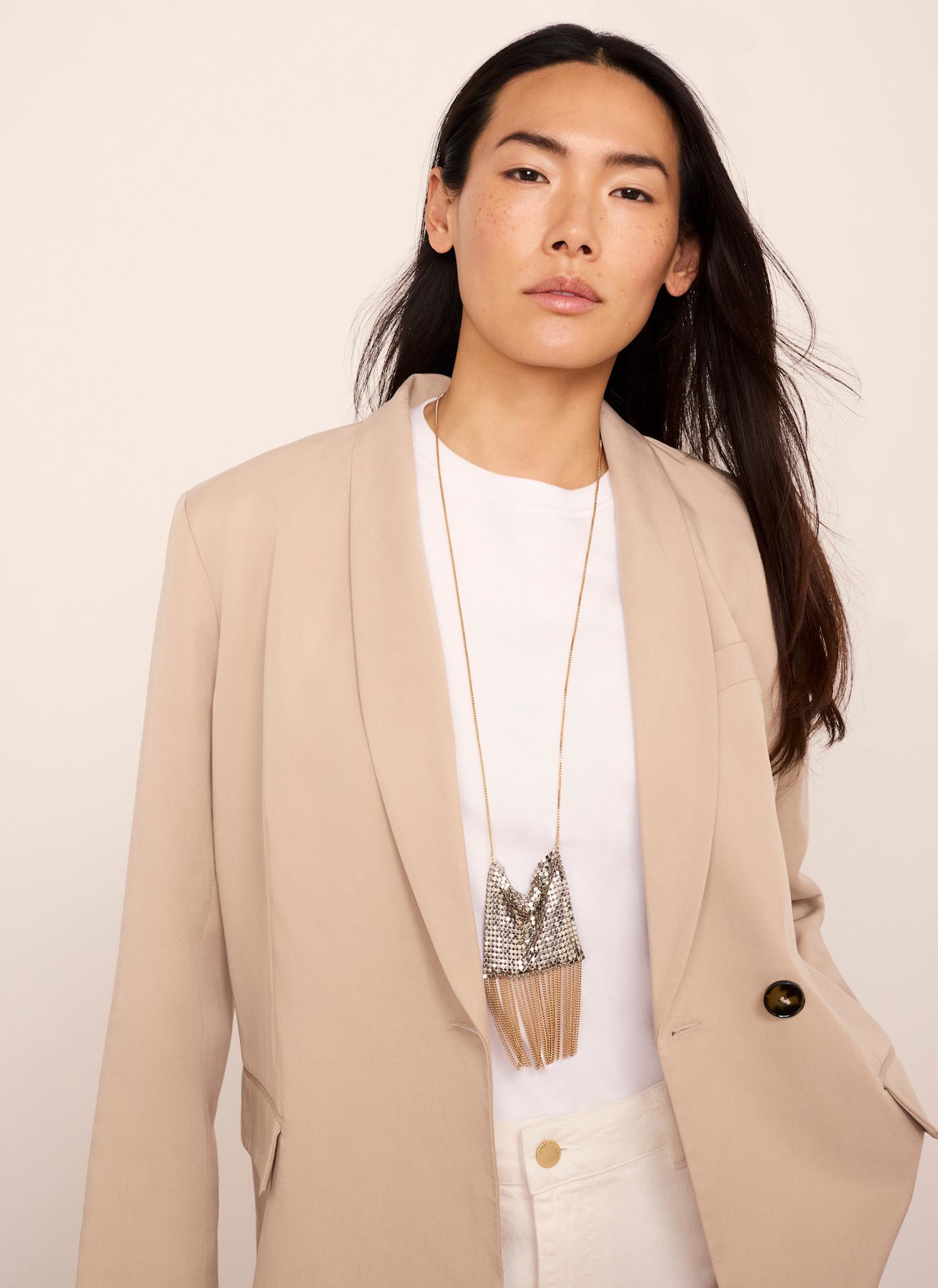 Mixed Metal Fringe Necklace