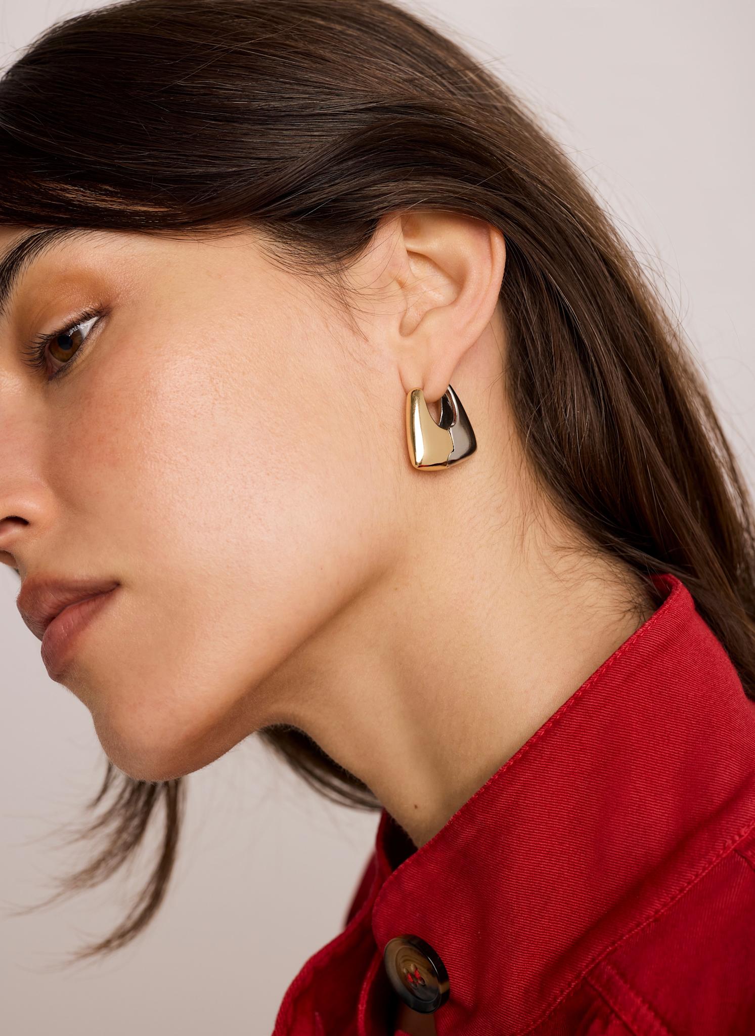 Mixed Metal Hoop Earrings