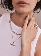 Mixed Metal T-Bar Layered Necklace