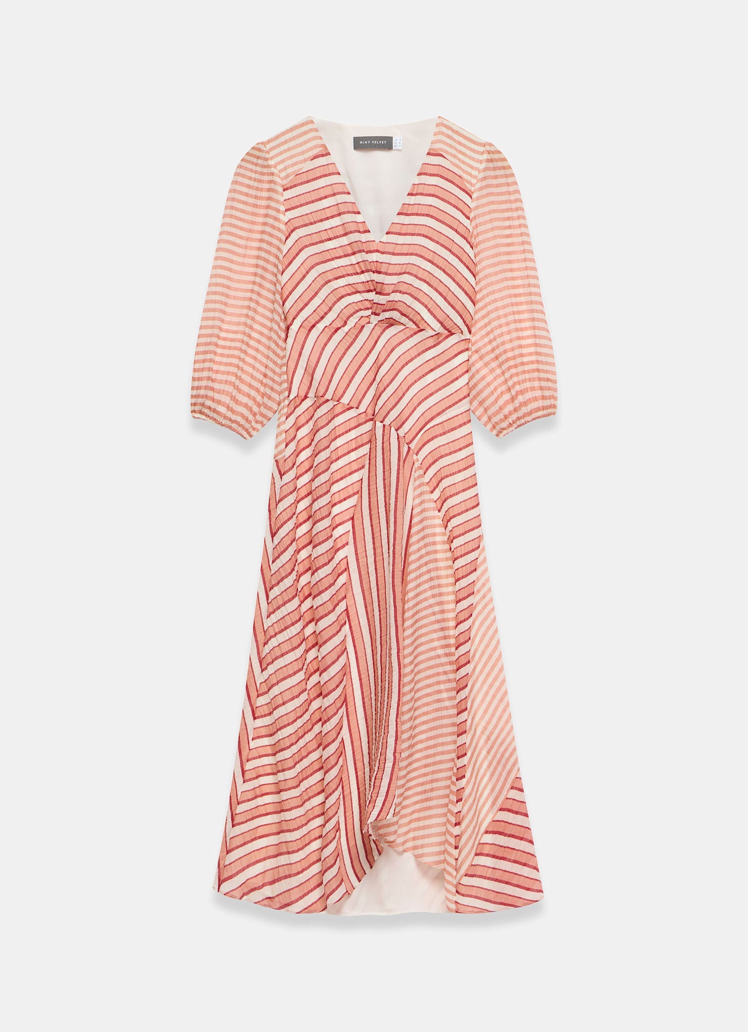 Orange Striped Panelled Maxi Dress