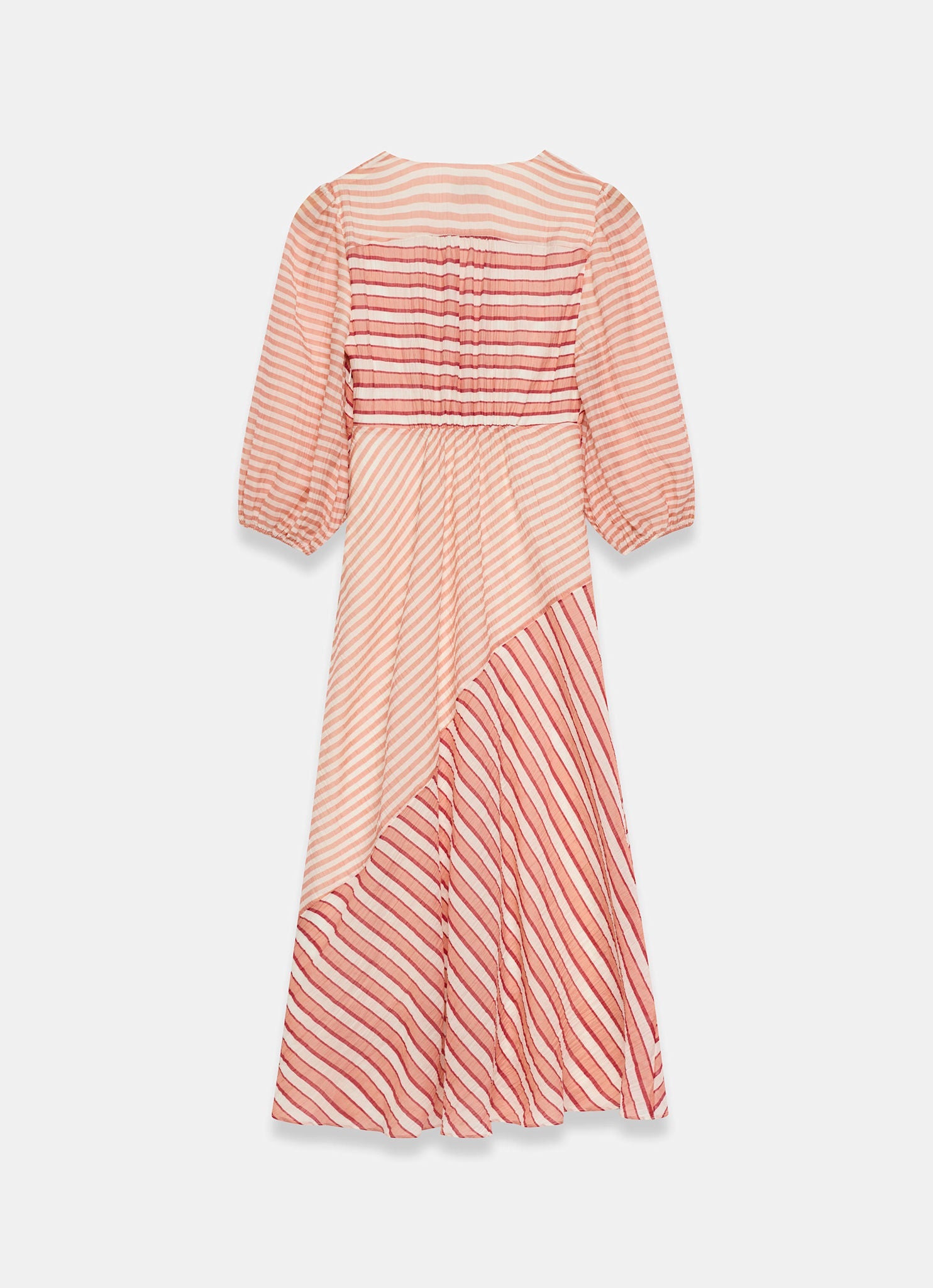 Orange Striped Panelled Maxi Dress