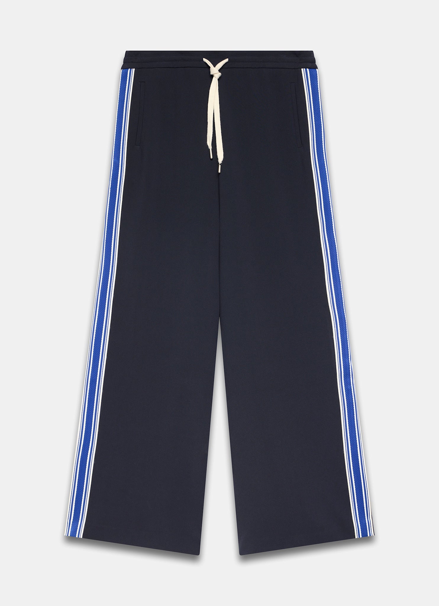 Navy Side Stripe Wide Trousers