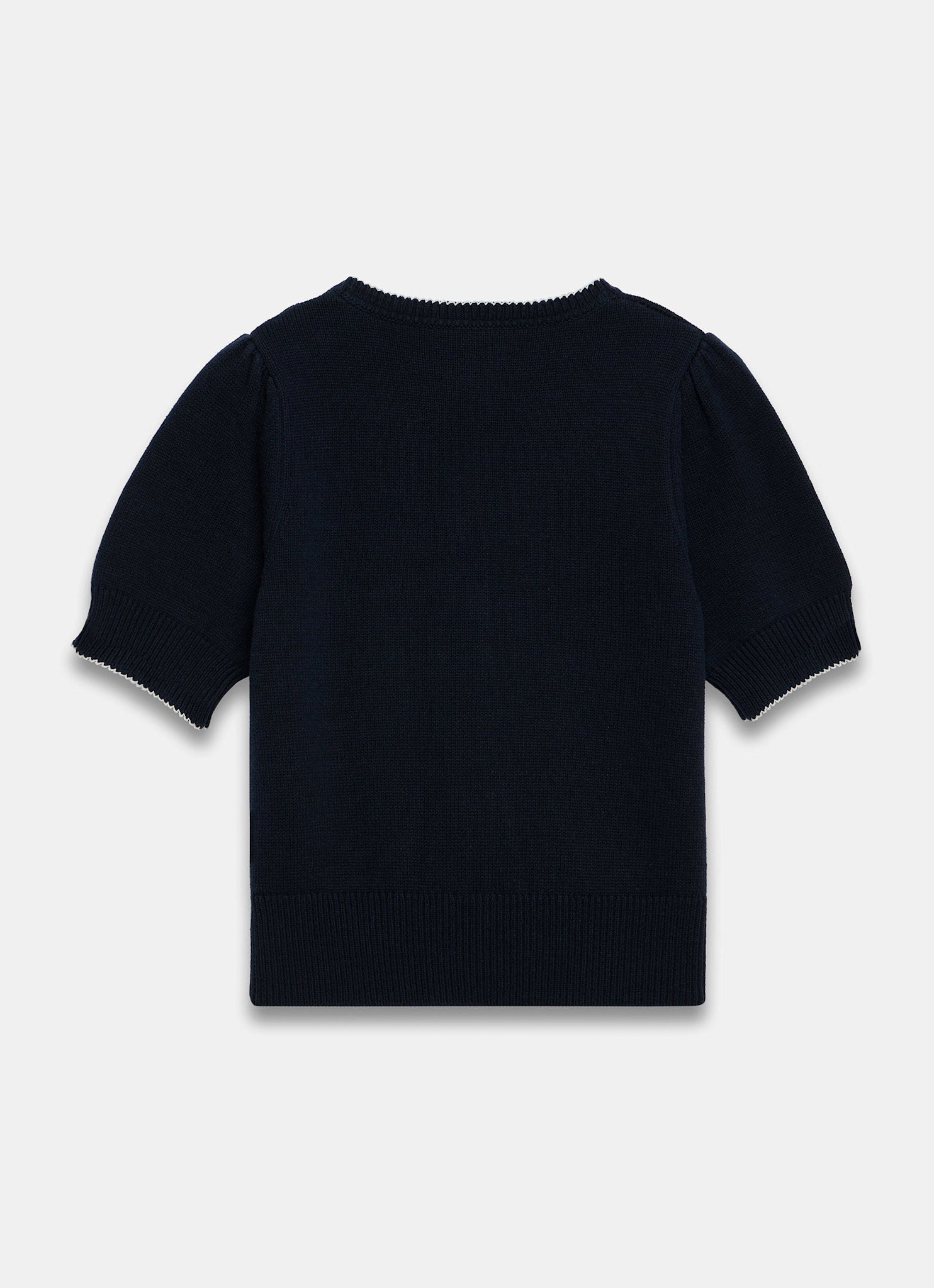 Navy Bow Detail Knit Top