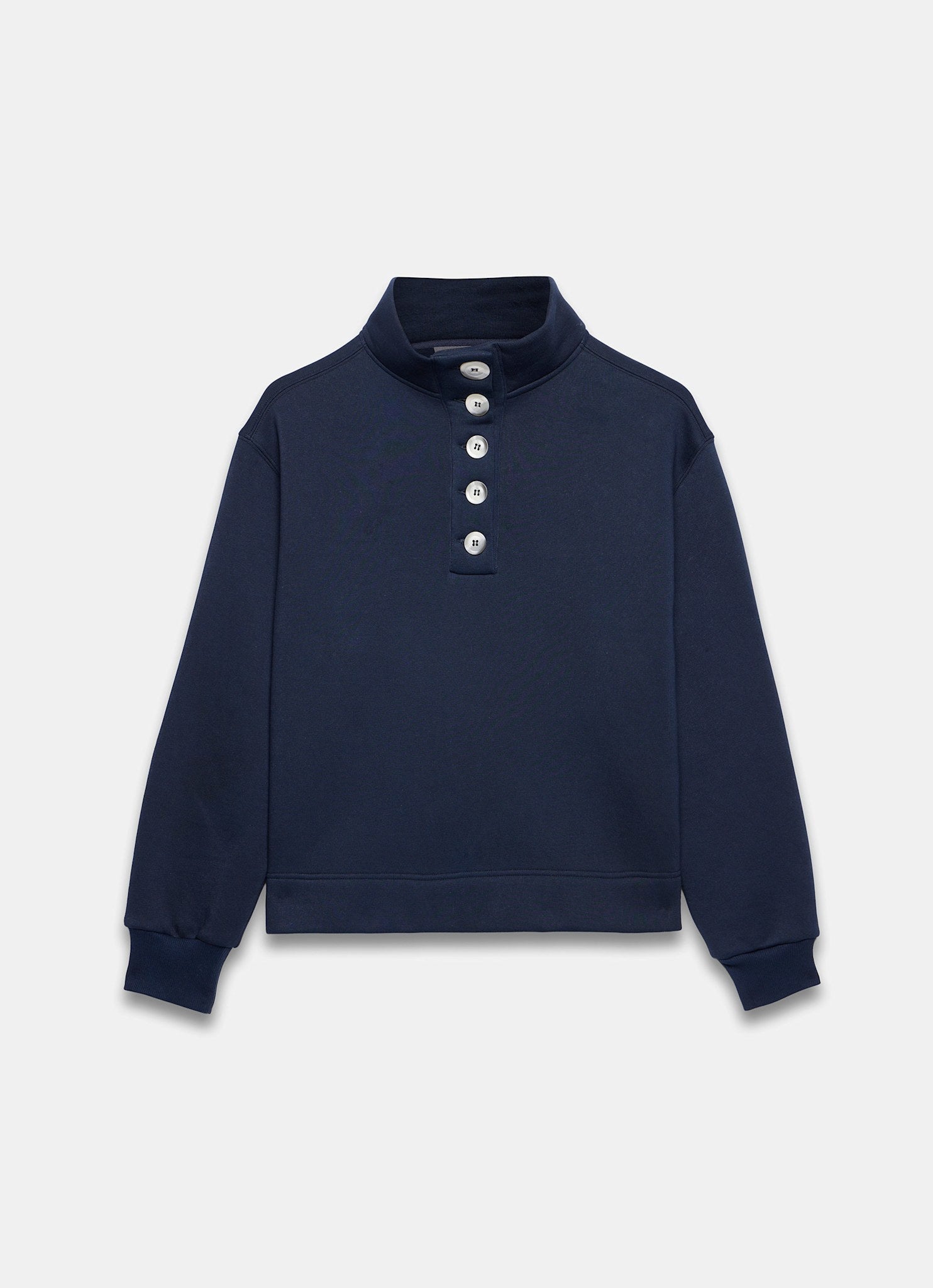 Navy Button Detail Sweatshirt