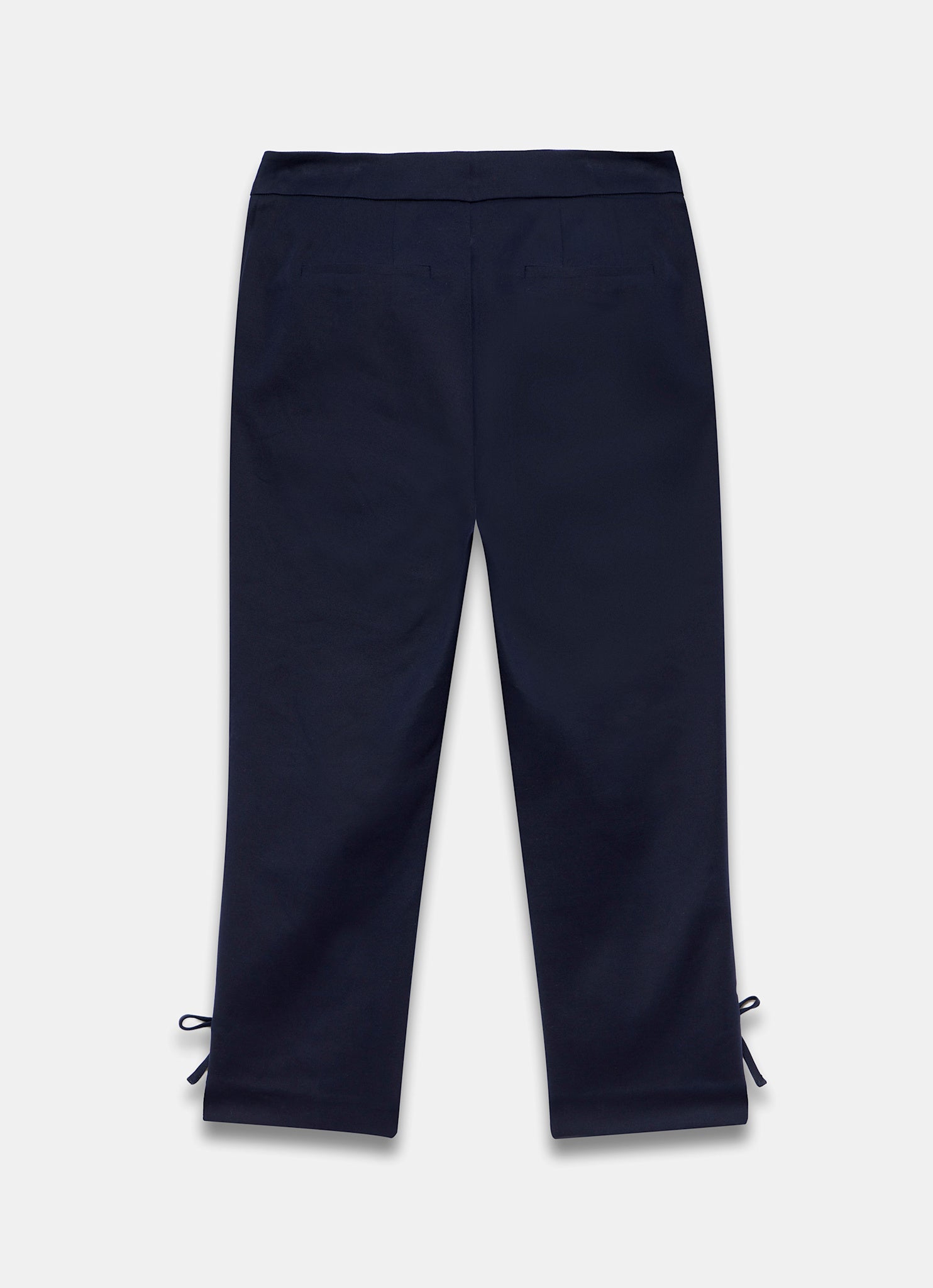 Navy Cotton Blend Capri Trousers