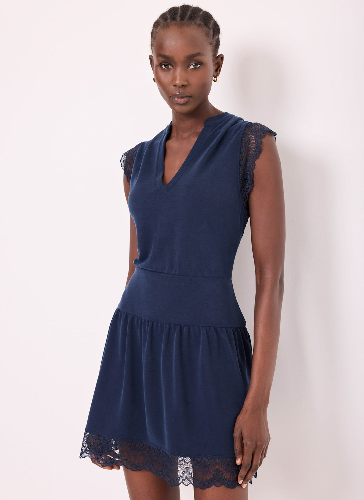 Navy Lace Detail Playsuit