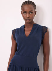 Navy Lace Detail Playsuit