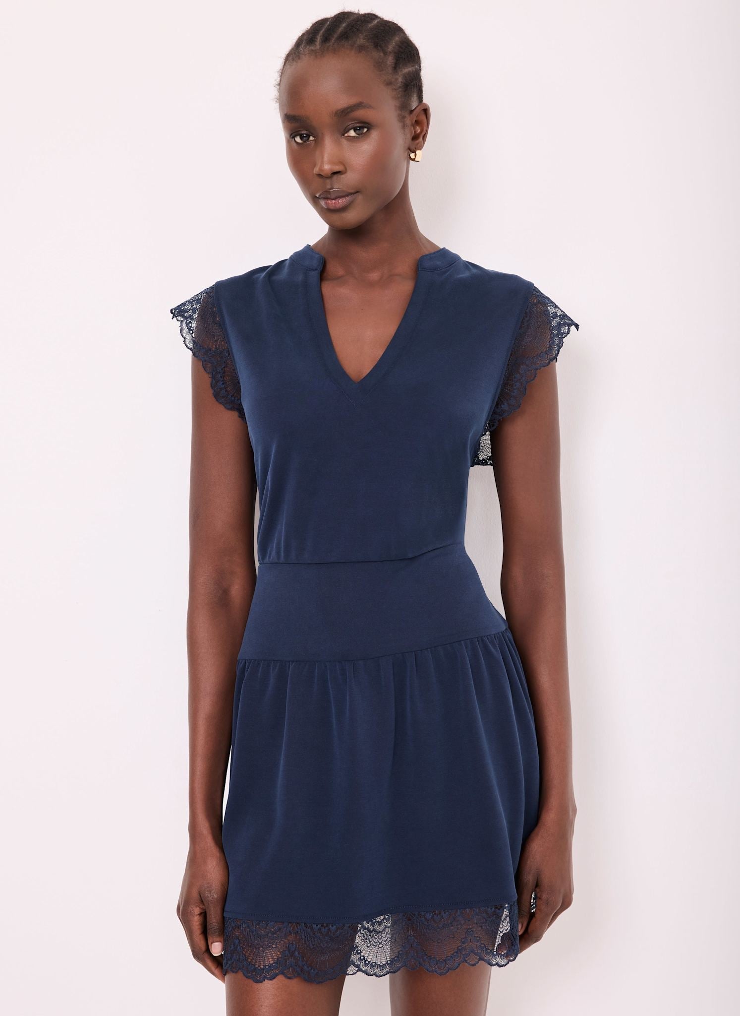 Navy Lace Detail Playsuit