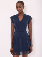 Navy Lace Detail Playsuit