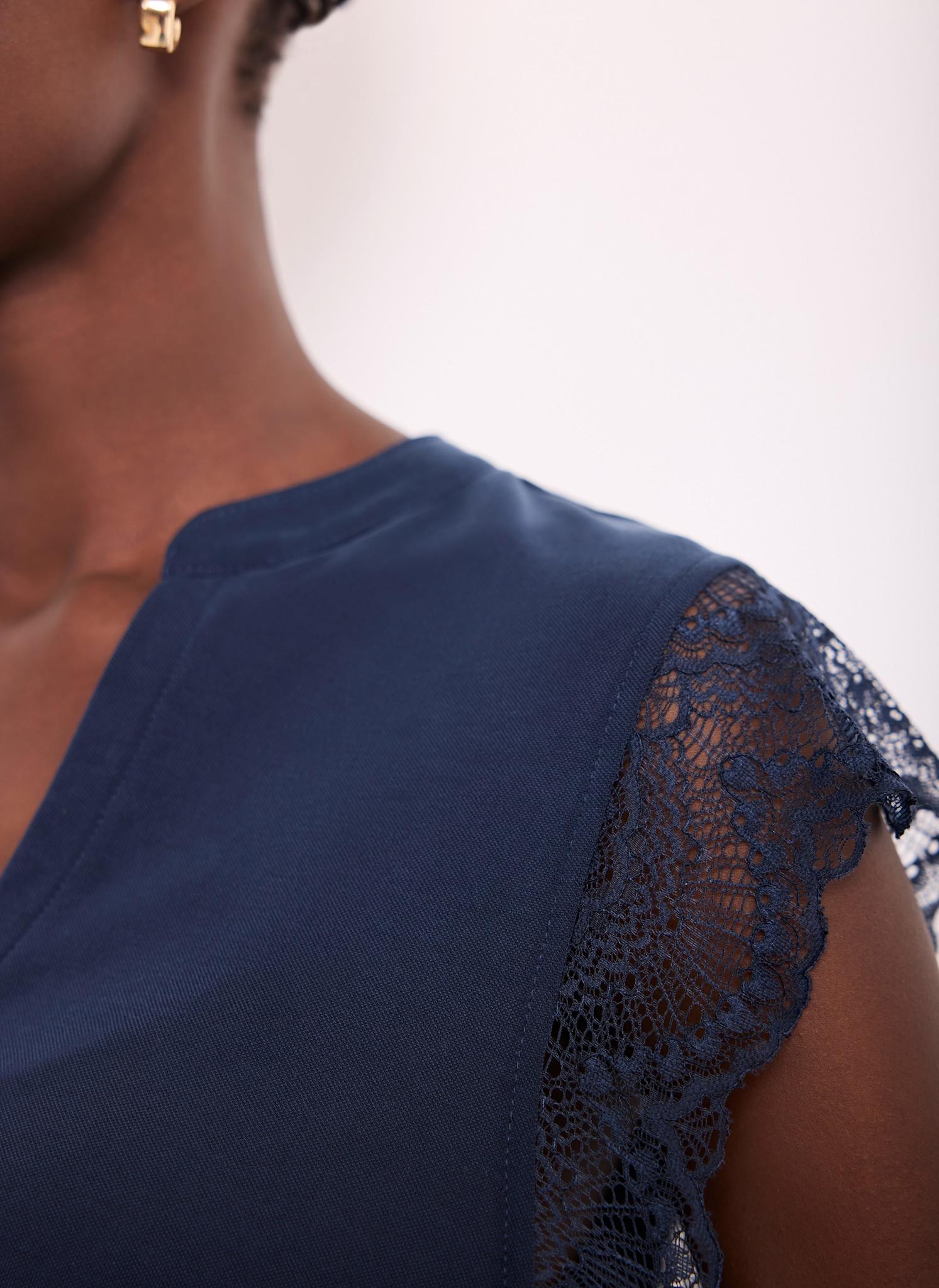 Navy Lace Detail Playsuit