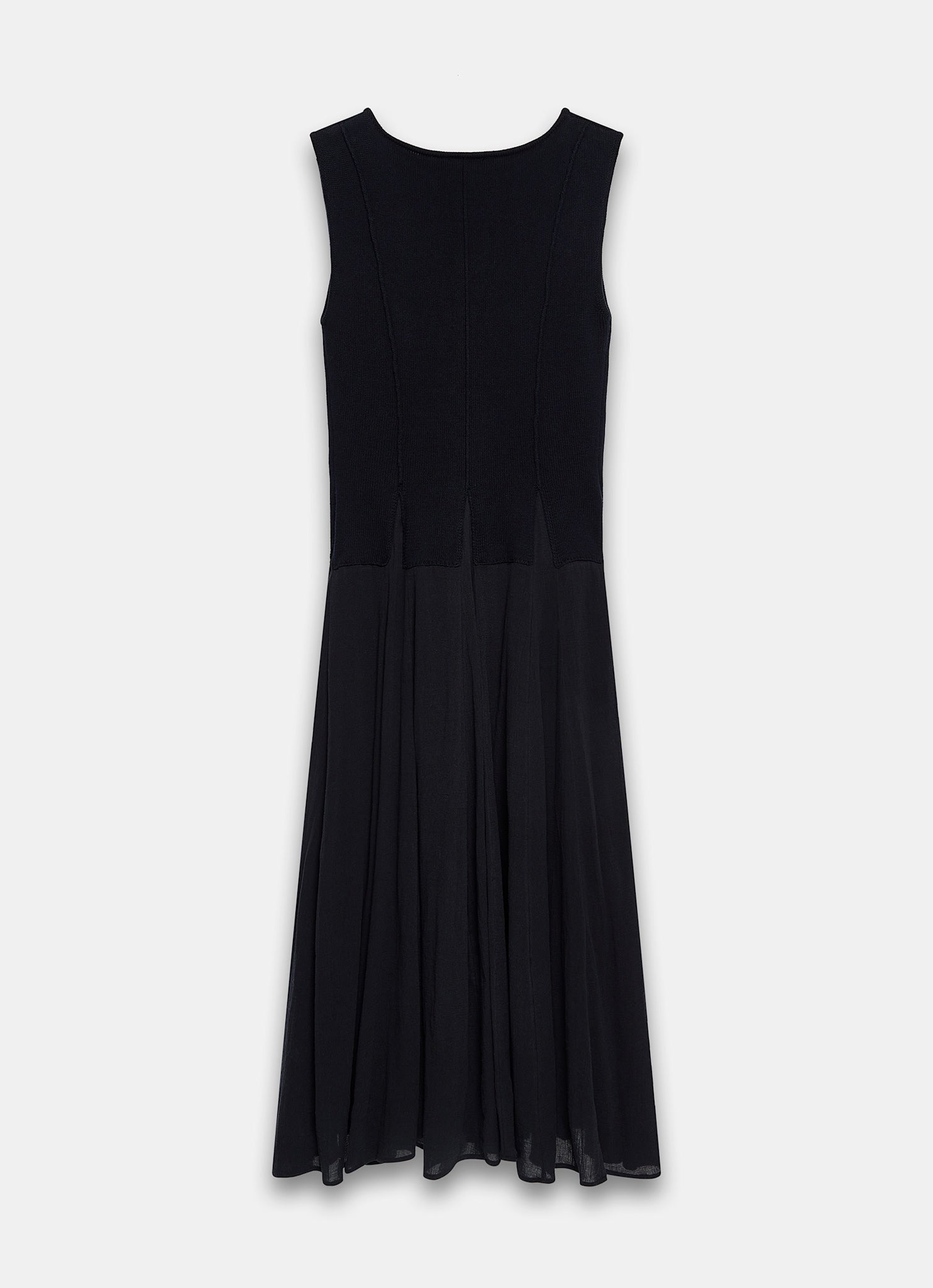 Navy Cotton Blend Drop Waist Maxi Dress