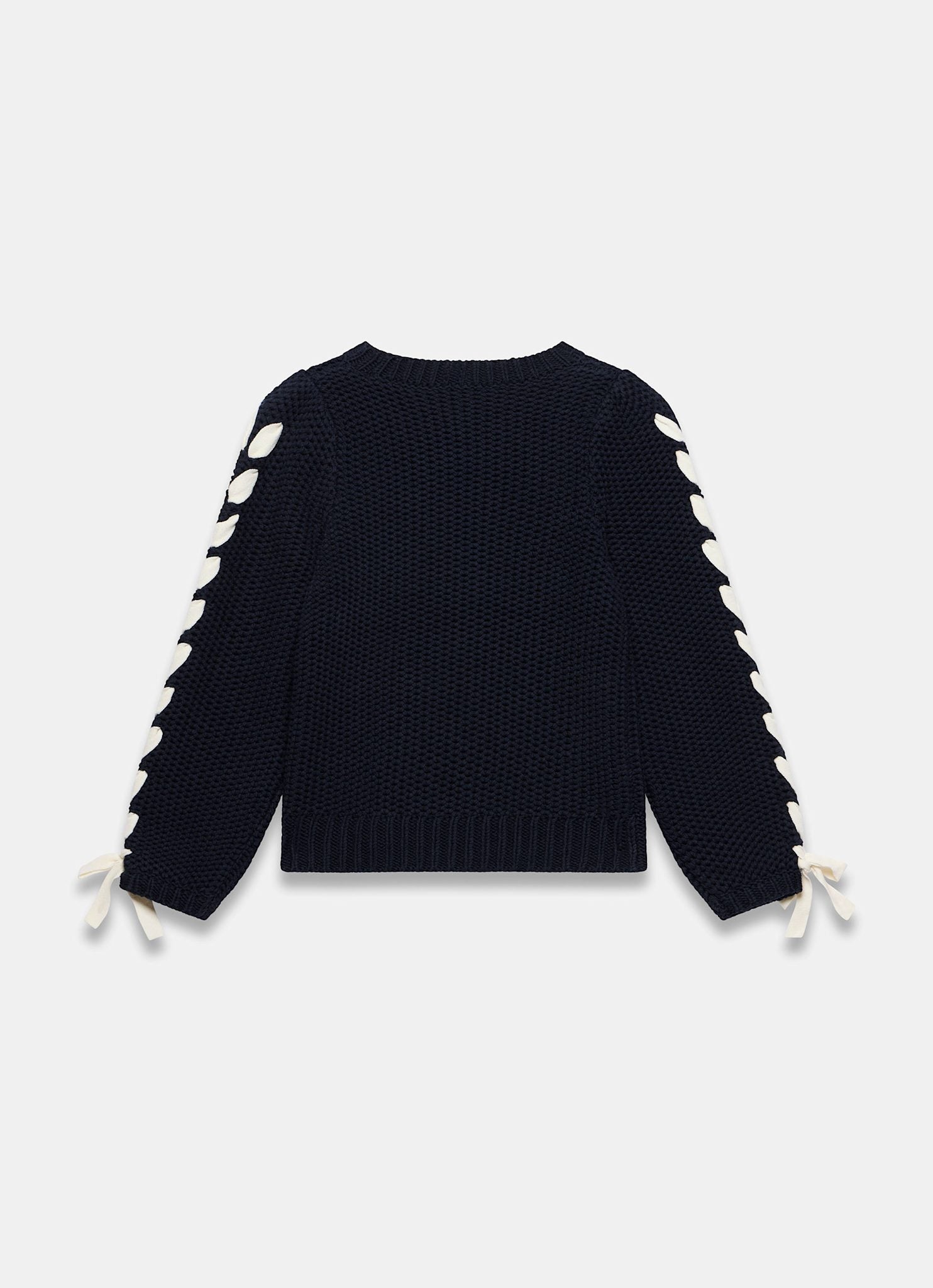 Navy Cotton Blend Ribbon Detail Jumper