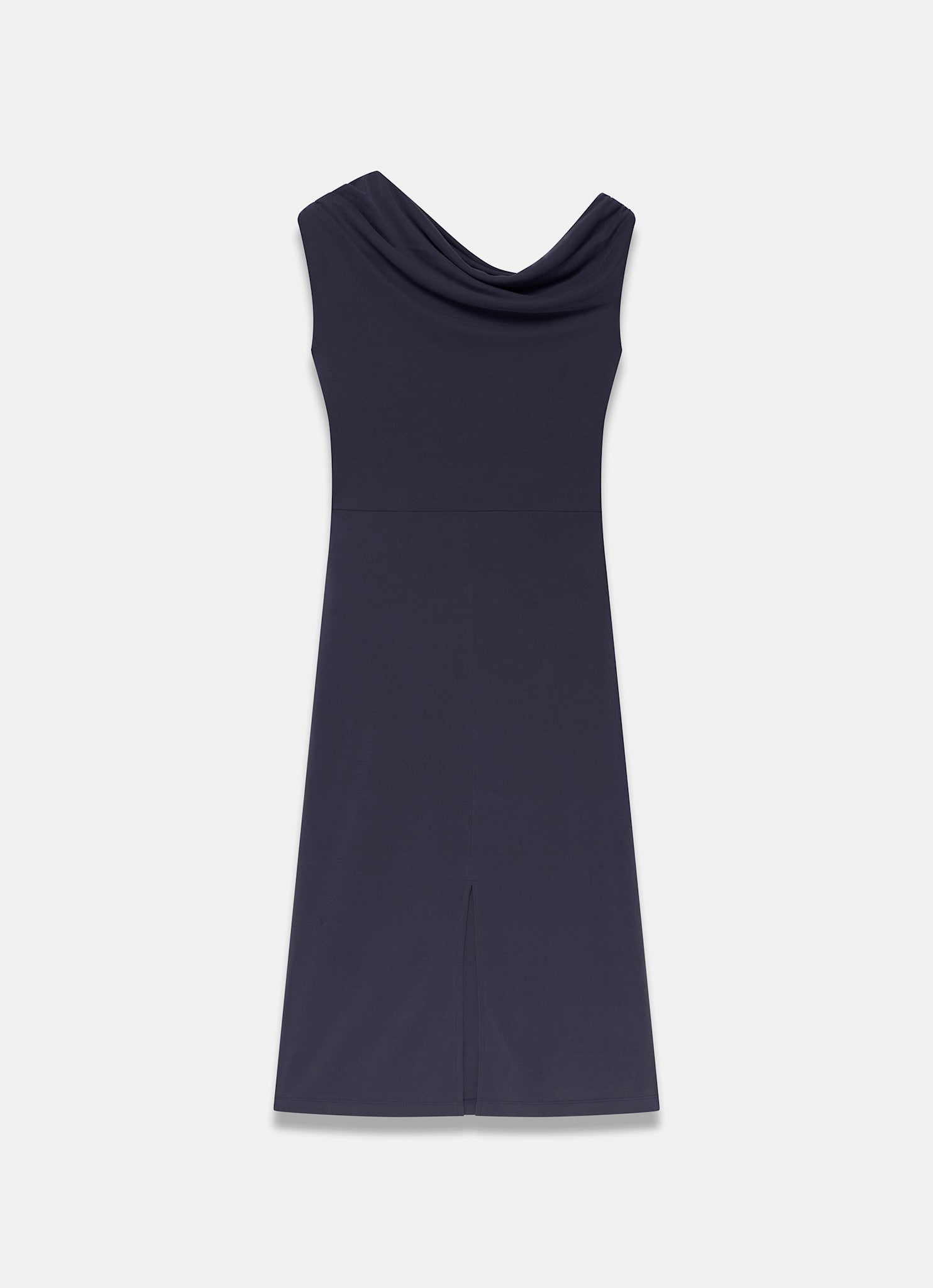 Navy Tie Detail Midi Dress