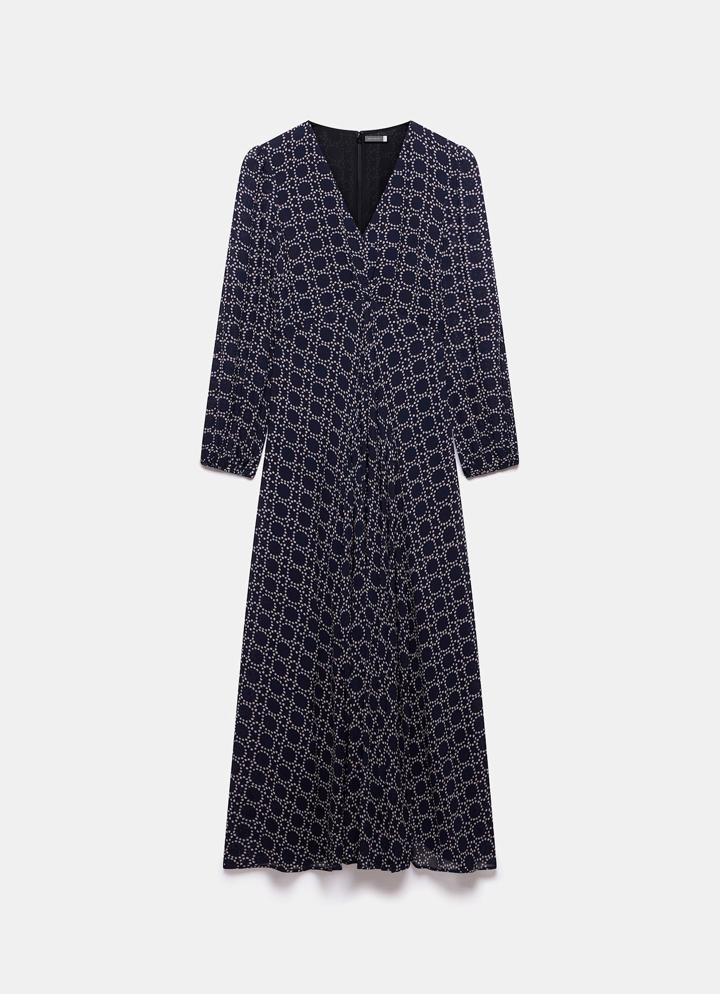 Navy Geometric Print Maxi Dress