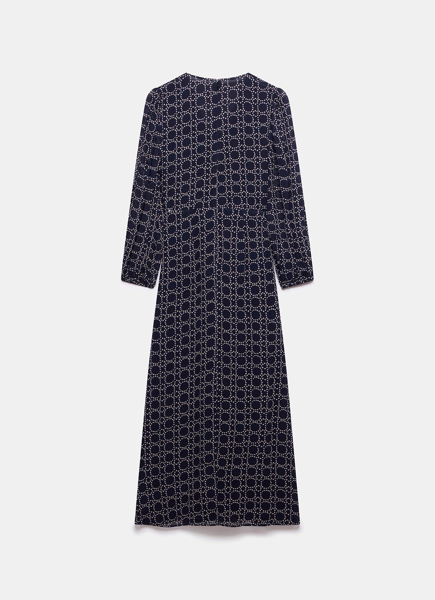 Navy Geometric Print Maxi Dress