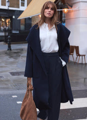 Navy Hand Finished Double Breasted Coat