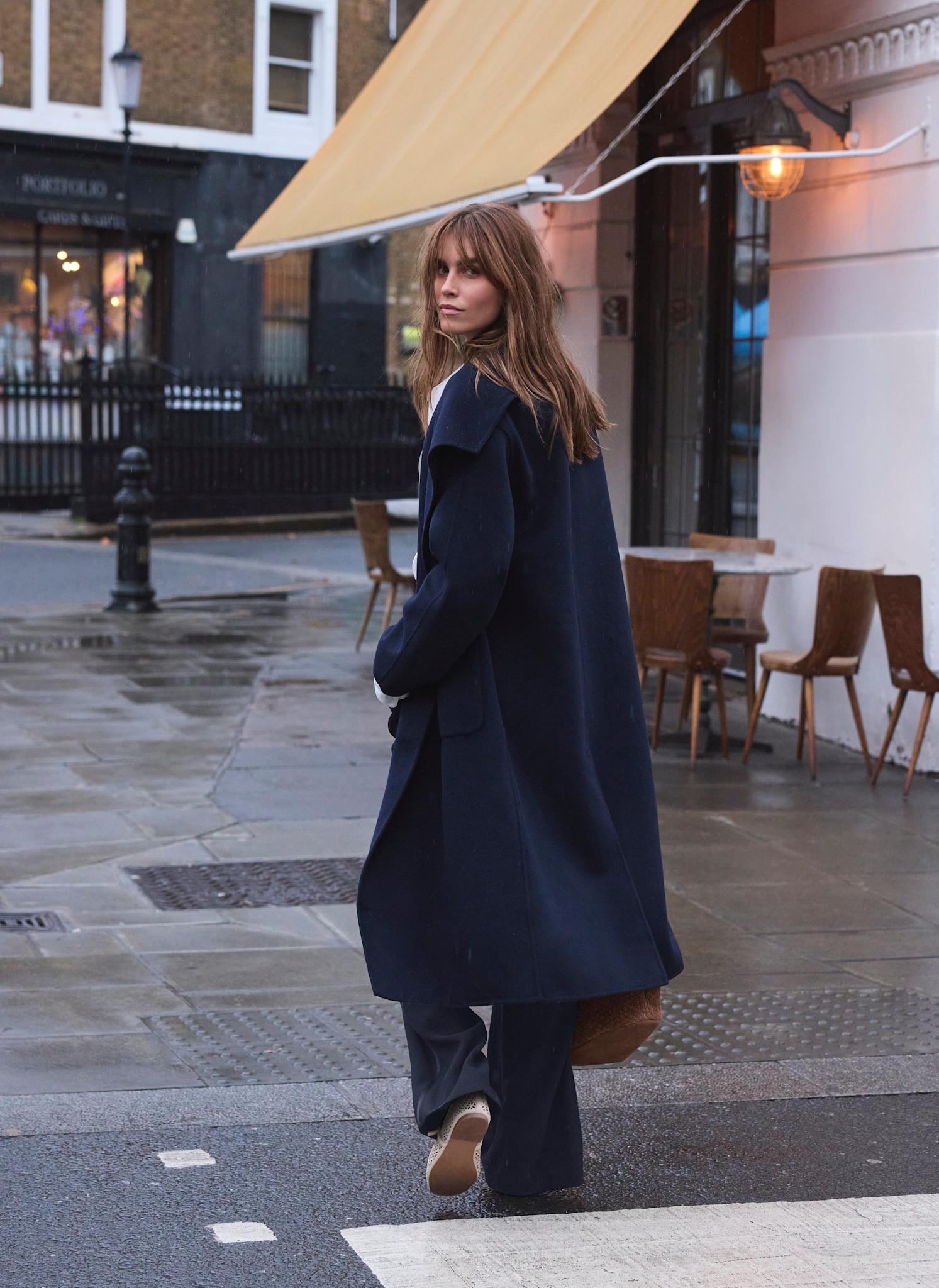 Navy Hand Finished Double Breasted Coat