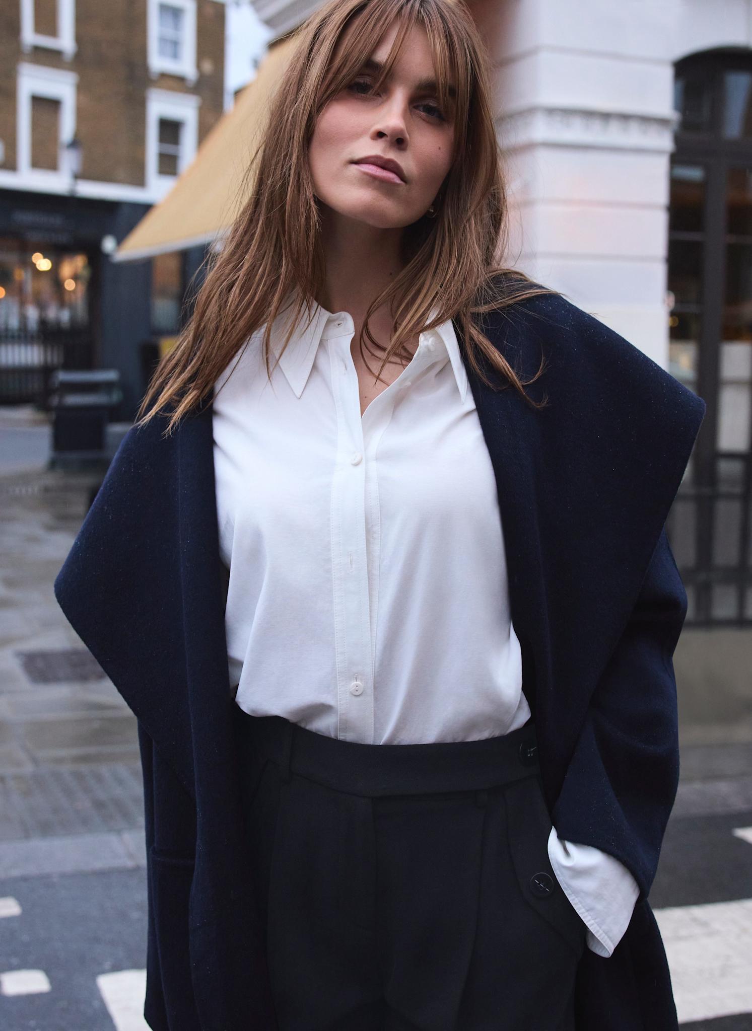 Navy Hand Finished Double Breasted Coat