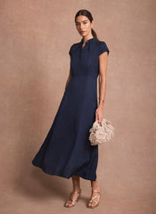 Navy Midi Shirt Dress