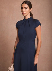 Navy Midi Shirt Dress