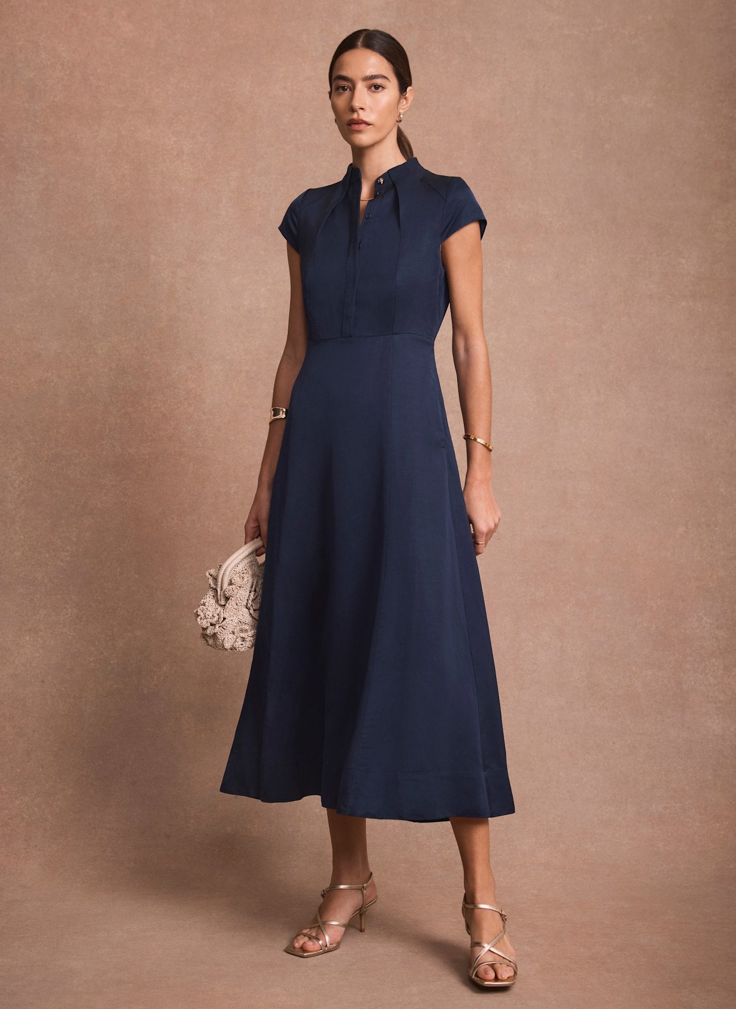Navy Midi Shirt Dress