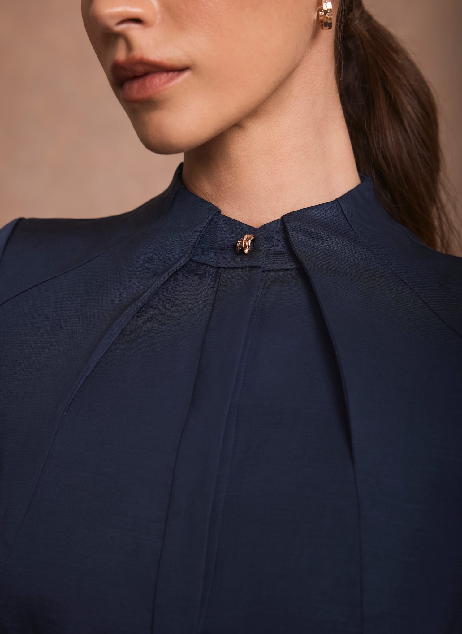 Navy Midi Shirt Dress