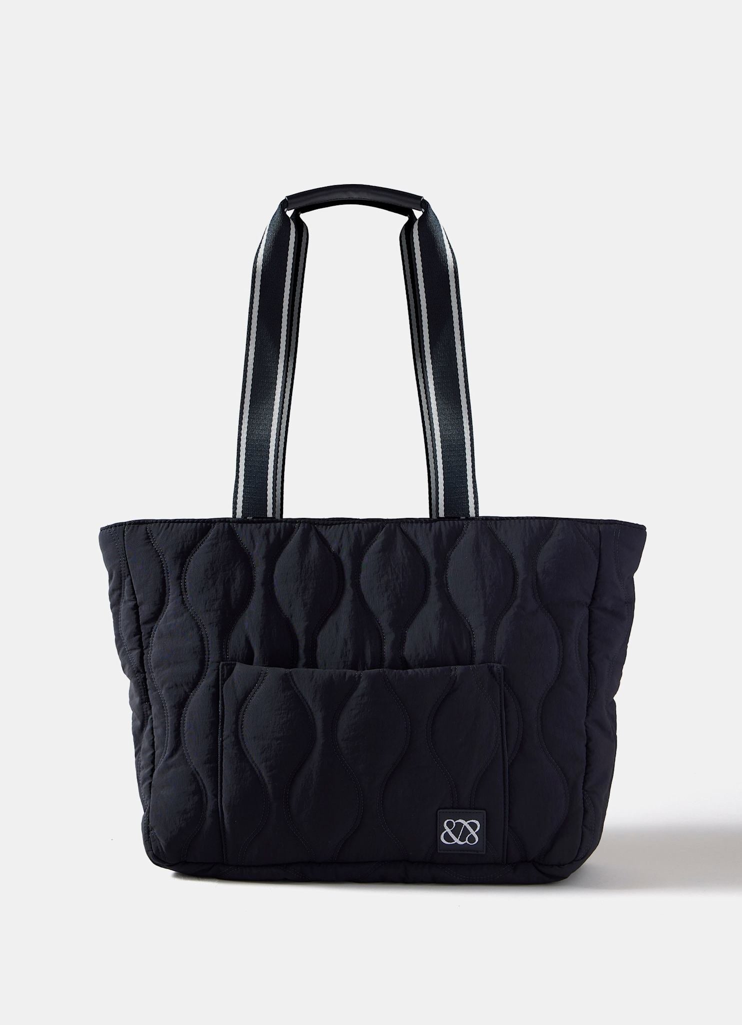 Jamie Navy Quilted Tote Bag