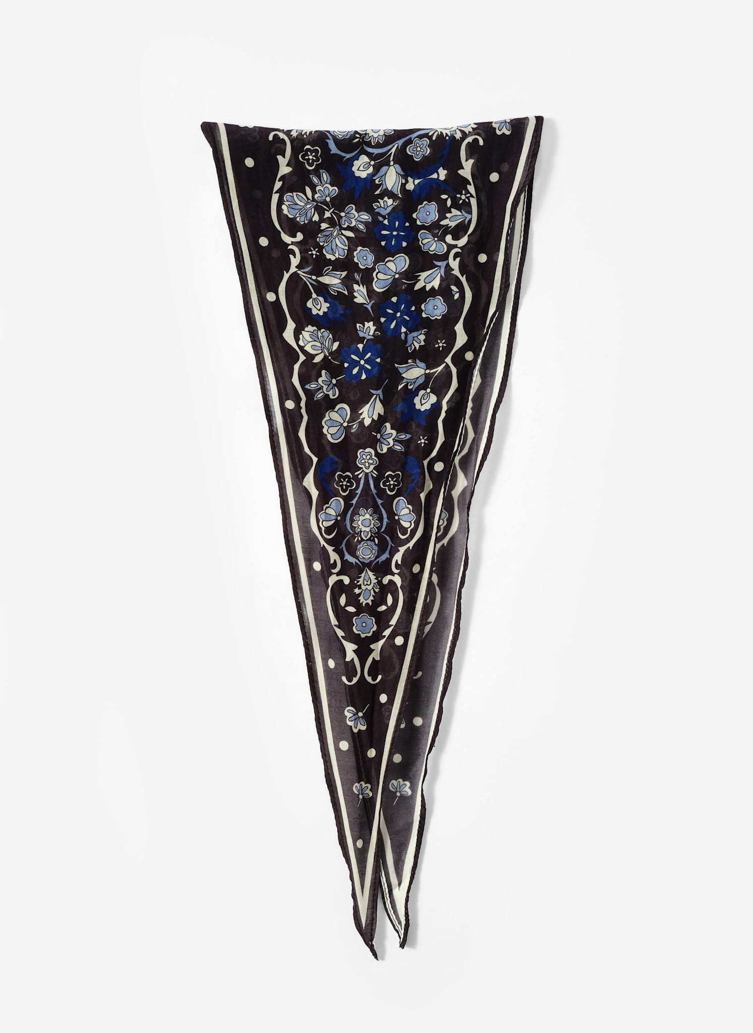 Navy Paisley Print Scarf