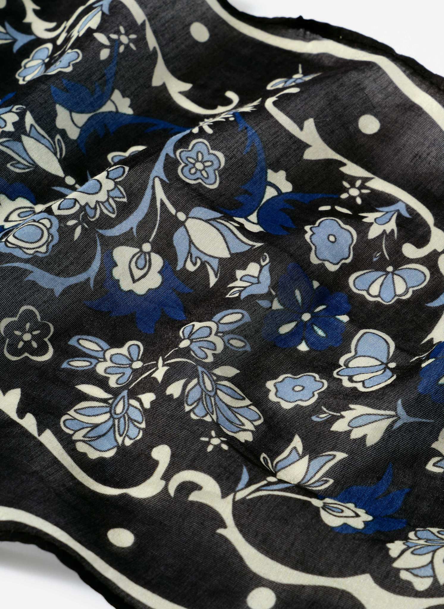 Navy Paisley Print Scarf