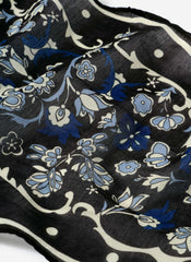 Navy Paisley Print Scarf