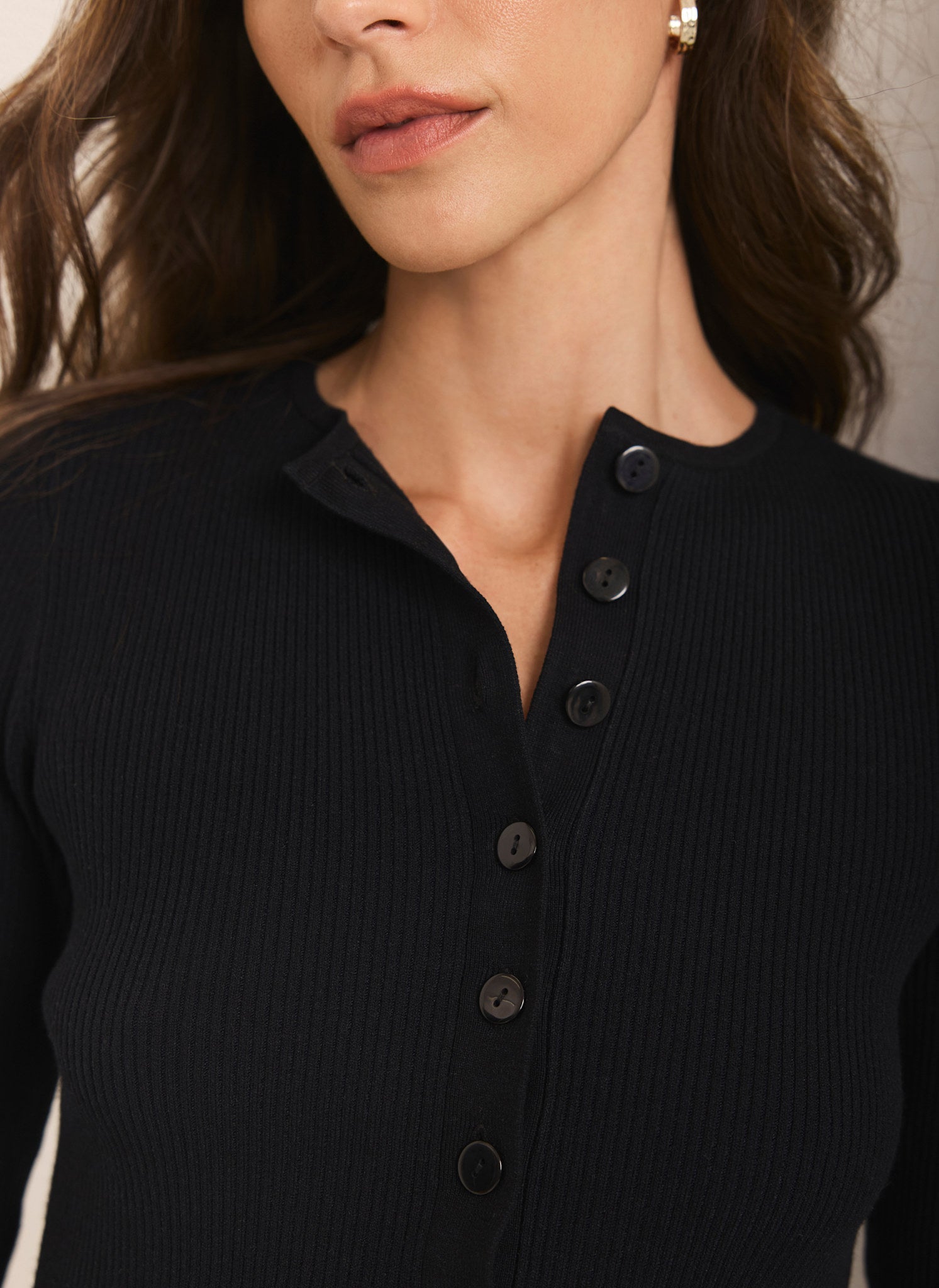 Navy Peplum Knit Cardigan