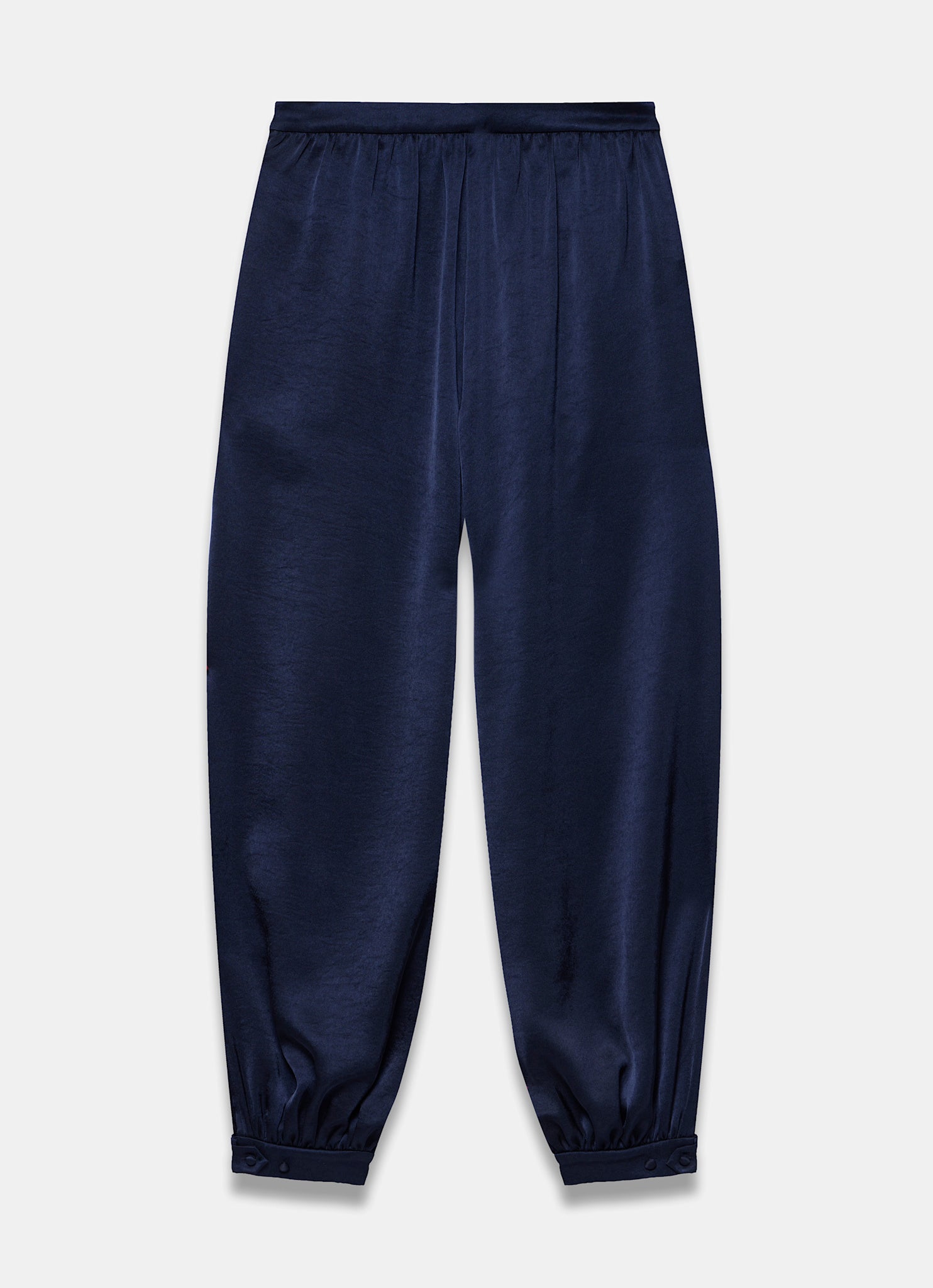Navy Satin Balloon Trousers