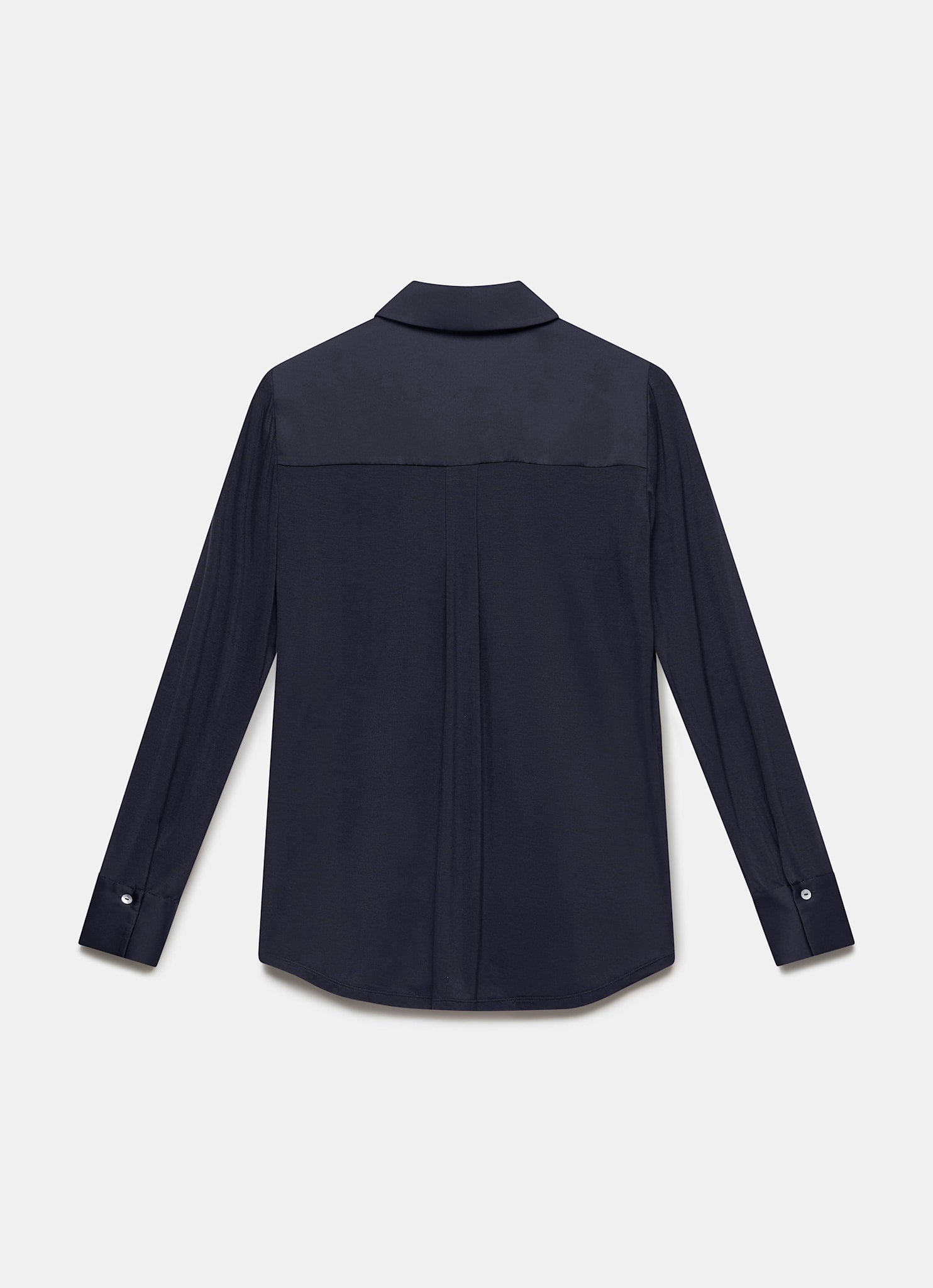 Navy Satin Utility Shirt