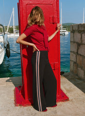 Navy Contrast Side Stripe Trousers
