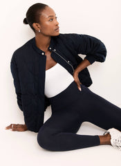Navy Jersey Straight Leggings