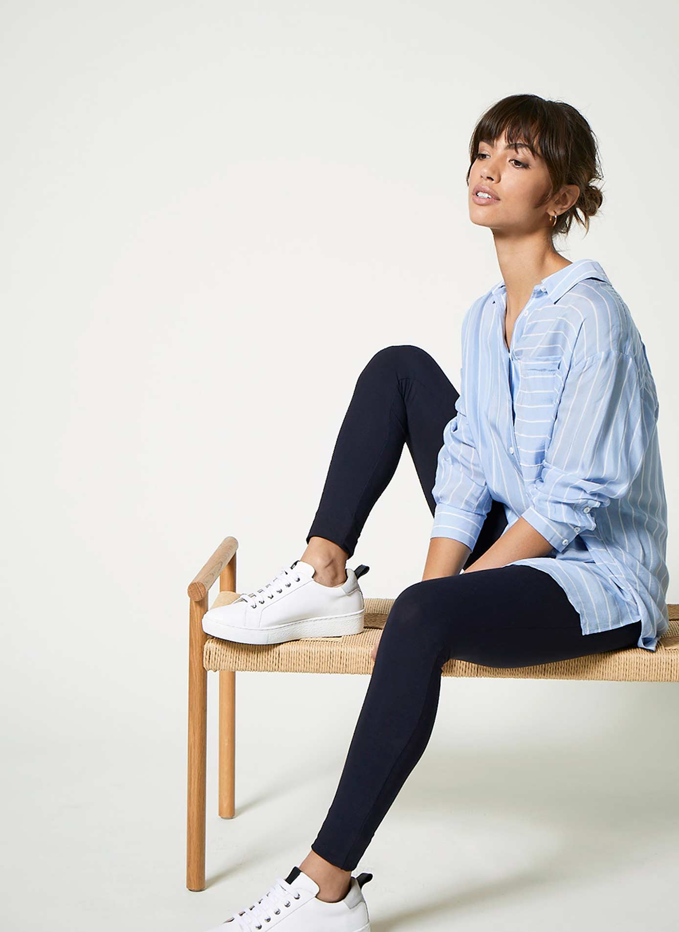 Navy Straight Leggings