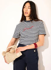 Navy Stripe Paris Stripe Tee