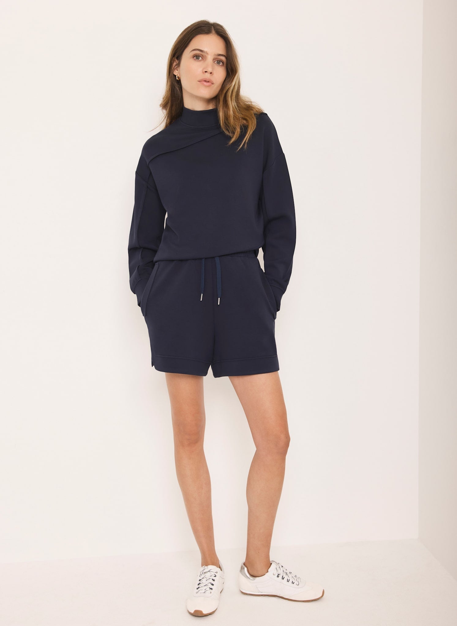 Navy Super Soft Asymmetric Detail Sweatshirt