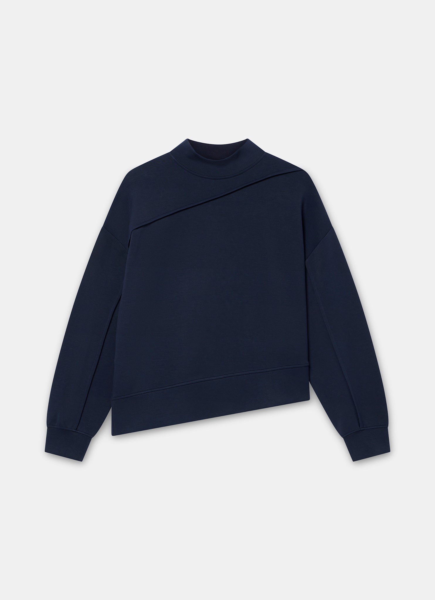 Navy Super Soft Asymmetric Detail Sweatshirt