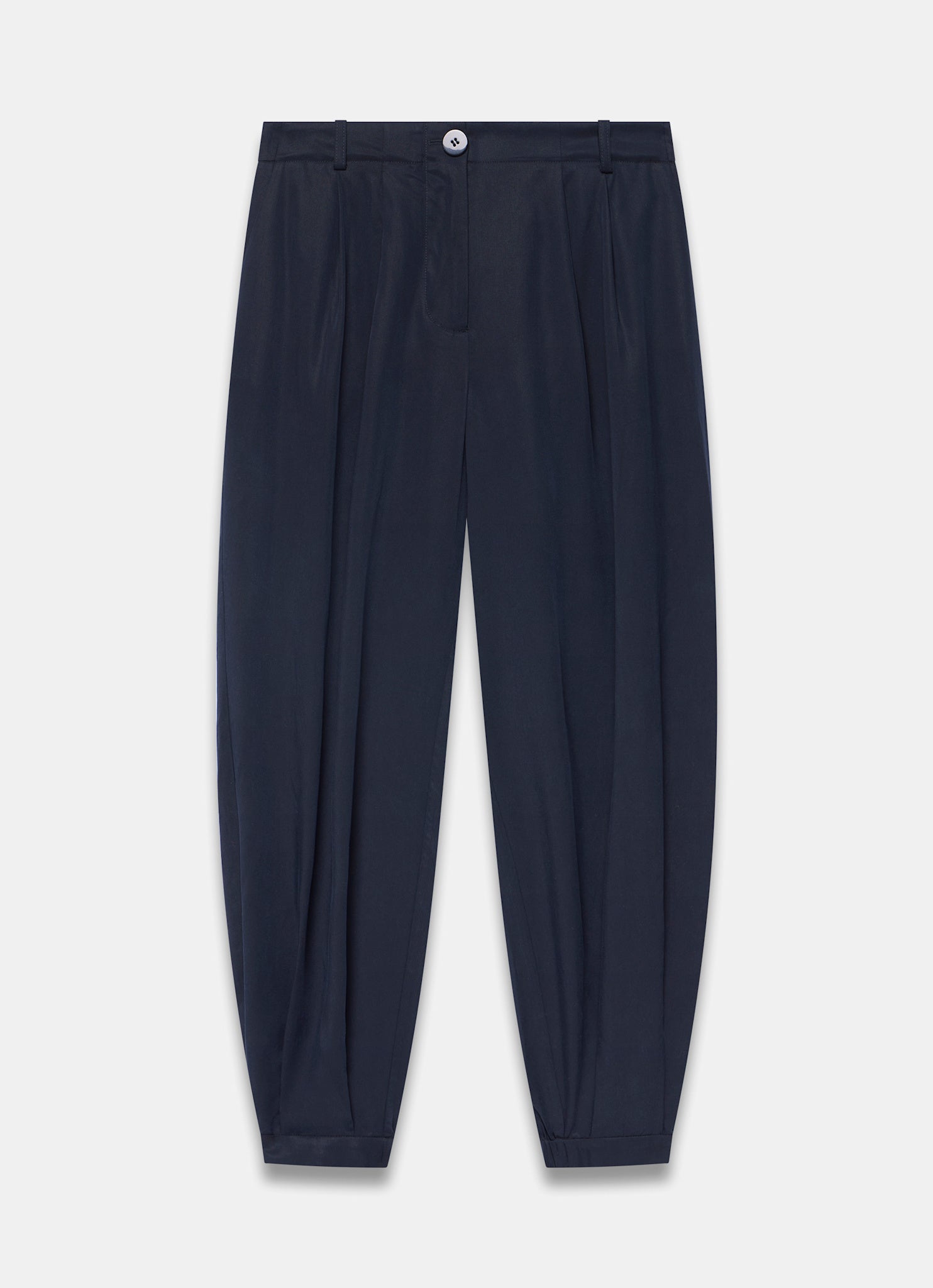 Navy Tapered Balloon Trousers