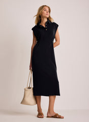 Navy Jersey Utility Midi Dress