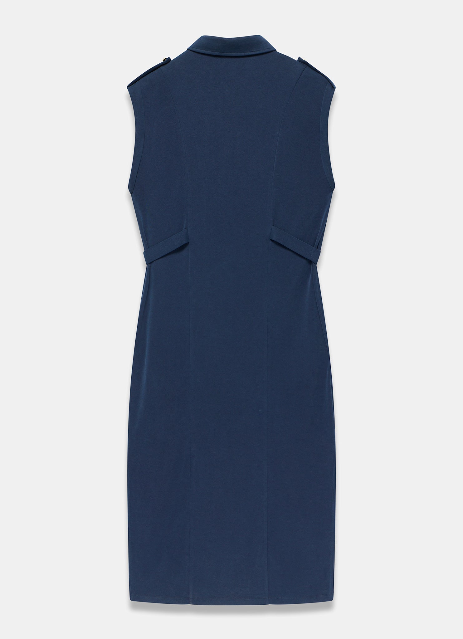 Navy Jersey Utility Midi Dress